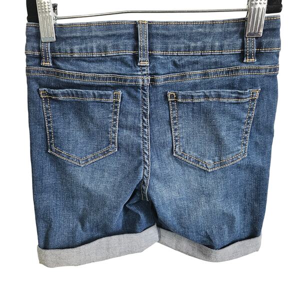 Thereabouts Girls Size 6 Button Fly Jean Shorts Distressed Rolled Hem Denim New - Picture 5 of 7
